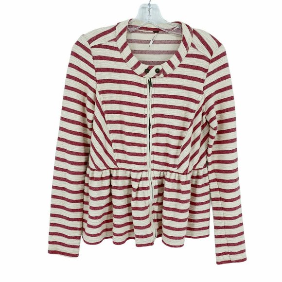 Free People Jackets & Blazers - Free People Women Size XS Striped Zip Up Terry